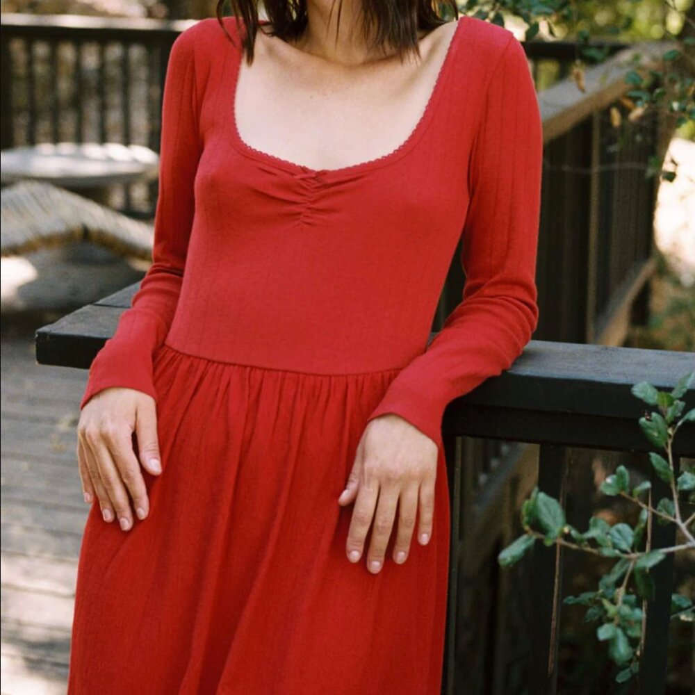 SOLD // Christy Dawn Ramona Dress in Crimson Size M - Picture 2 of 6